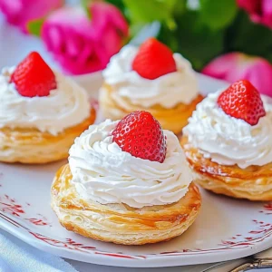 Strawberry Whipped Cream Puff Pastries