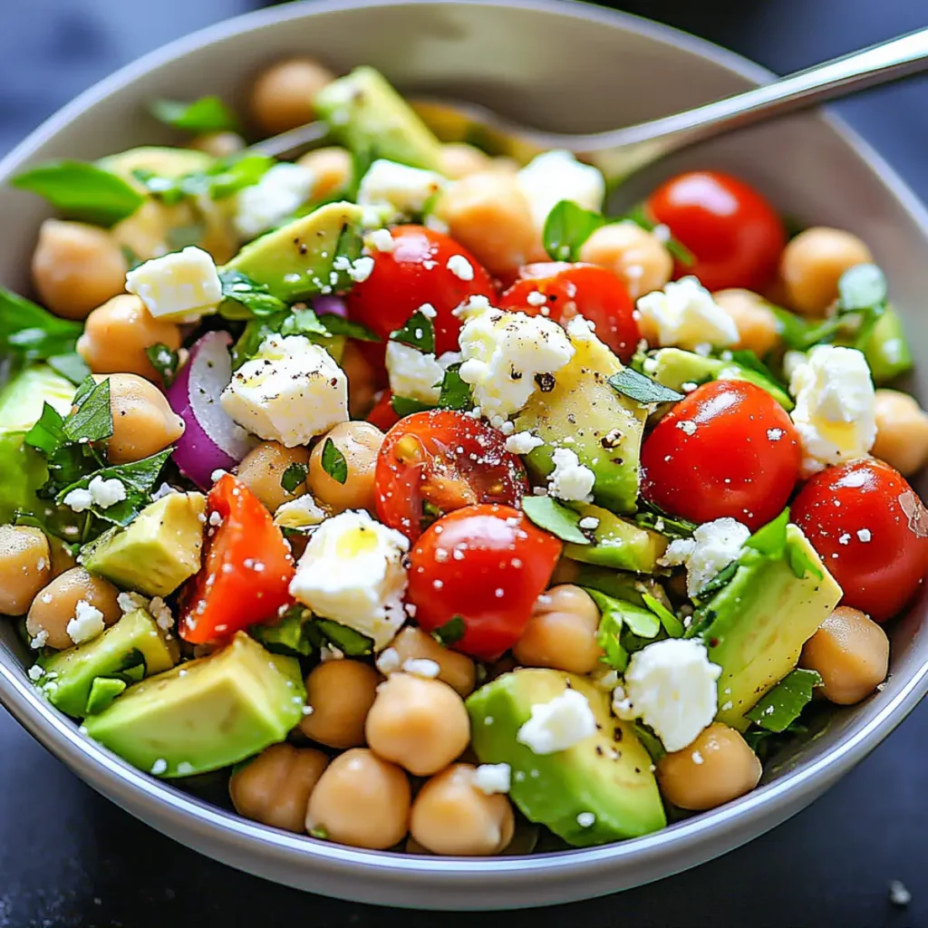 Chickpea Feta Avocado Salad