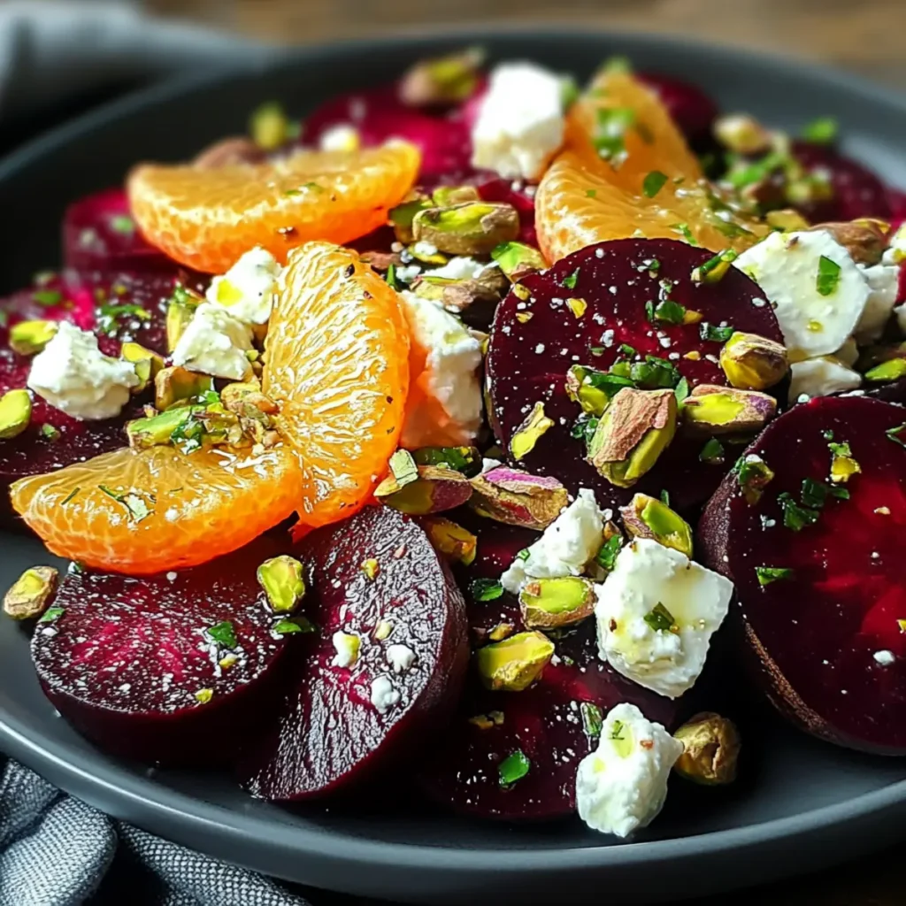 Vibrant Beet and Orange Salad with Creamy Feta and Crunchy Pistachios