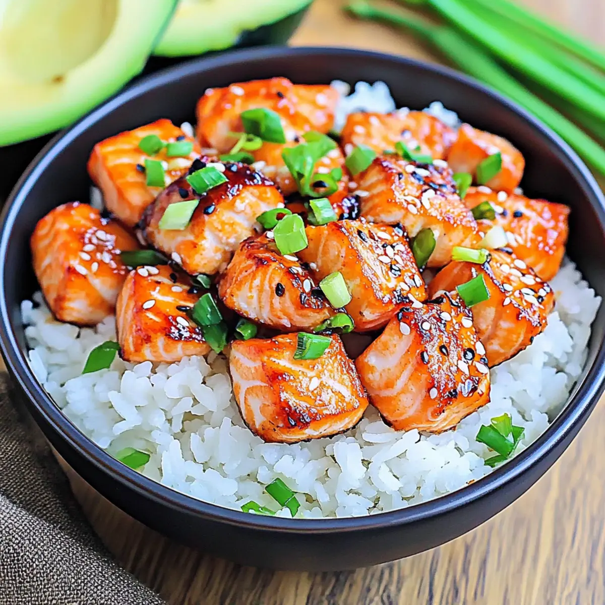 Crispy Bang Bang Salmon Bite Bowls